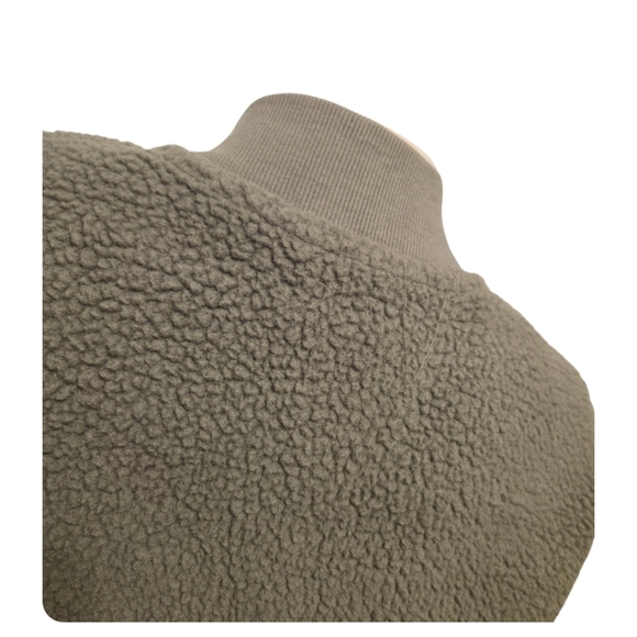 ZYIA ACTIVE Flying V Teddy Bear Fleece Zip Jacket Olive Green And Black X Small - Picture 8 of 12